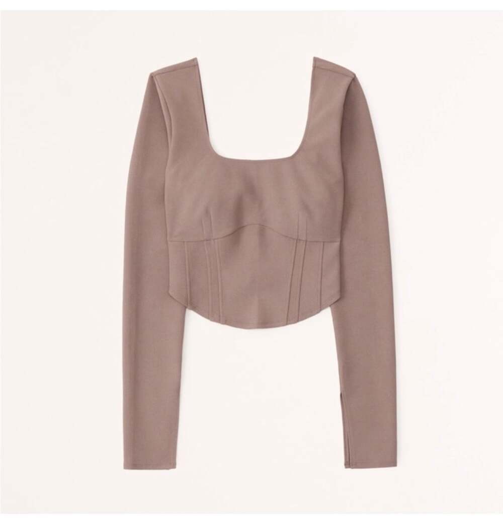 Abercrombie & Fitch long-sleeve corset crop top